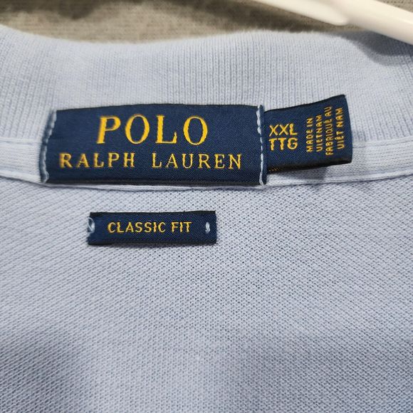 Polo Ralph Lauren Polo Shirt Mens 2XL Blue Solid Classic Fit 100% Cotton - Picture 3 of 15